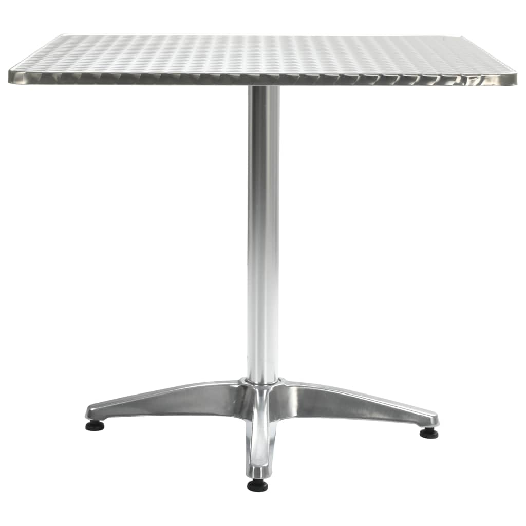 Table de jardin 80x80x70 cm aluminium argenté