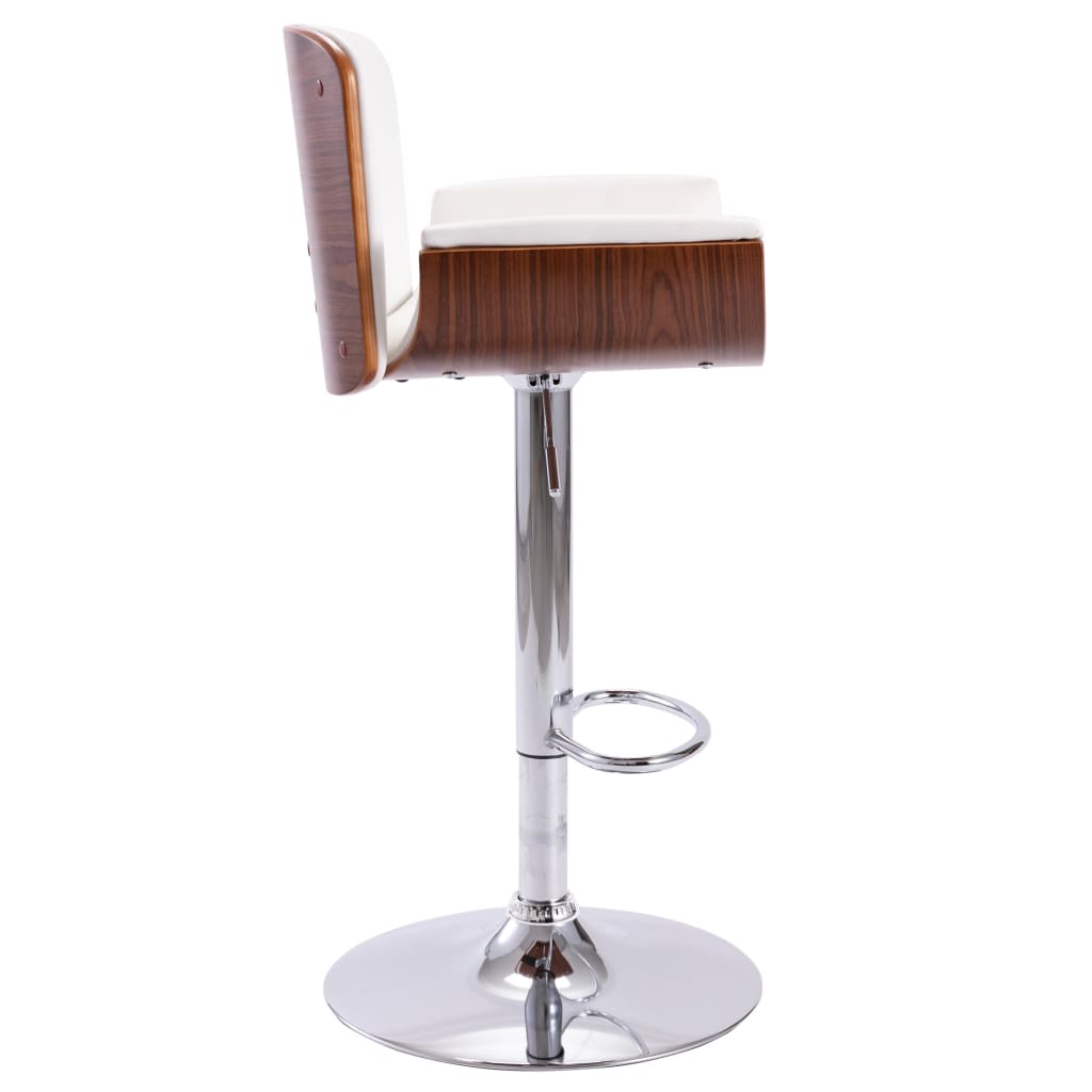 Tabouret de bar en cuir artificiel couleur crème