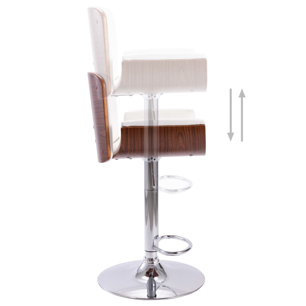 Tabouret de bar en cuir artificiel couleur crème