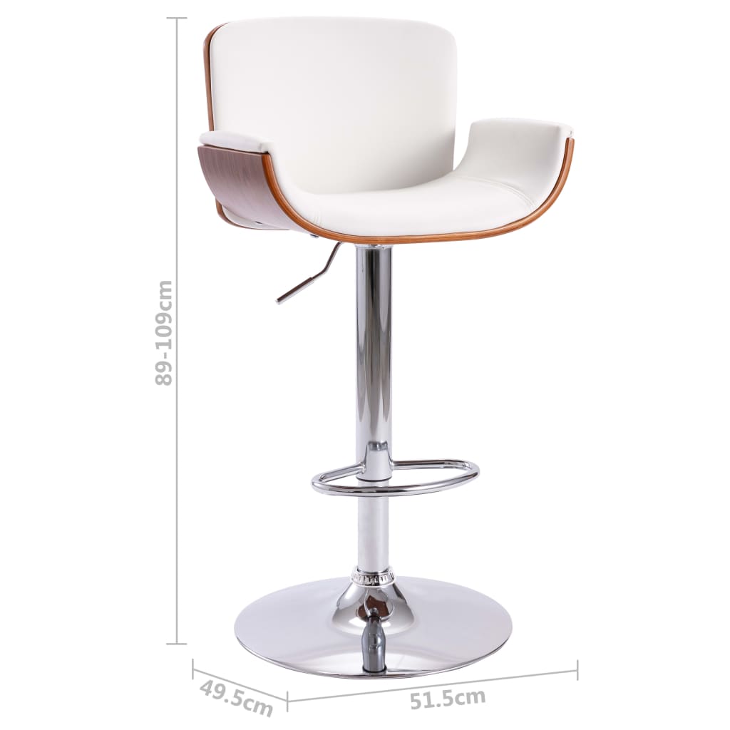 Tabouret de bar en cuir artificiel couleur crème