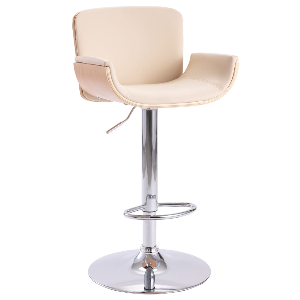 Tabouret de bar en cuir artificiel couleur crème