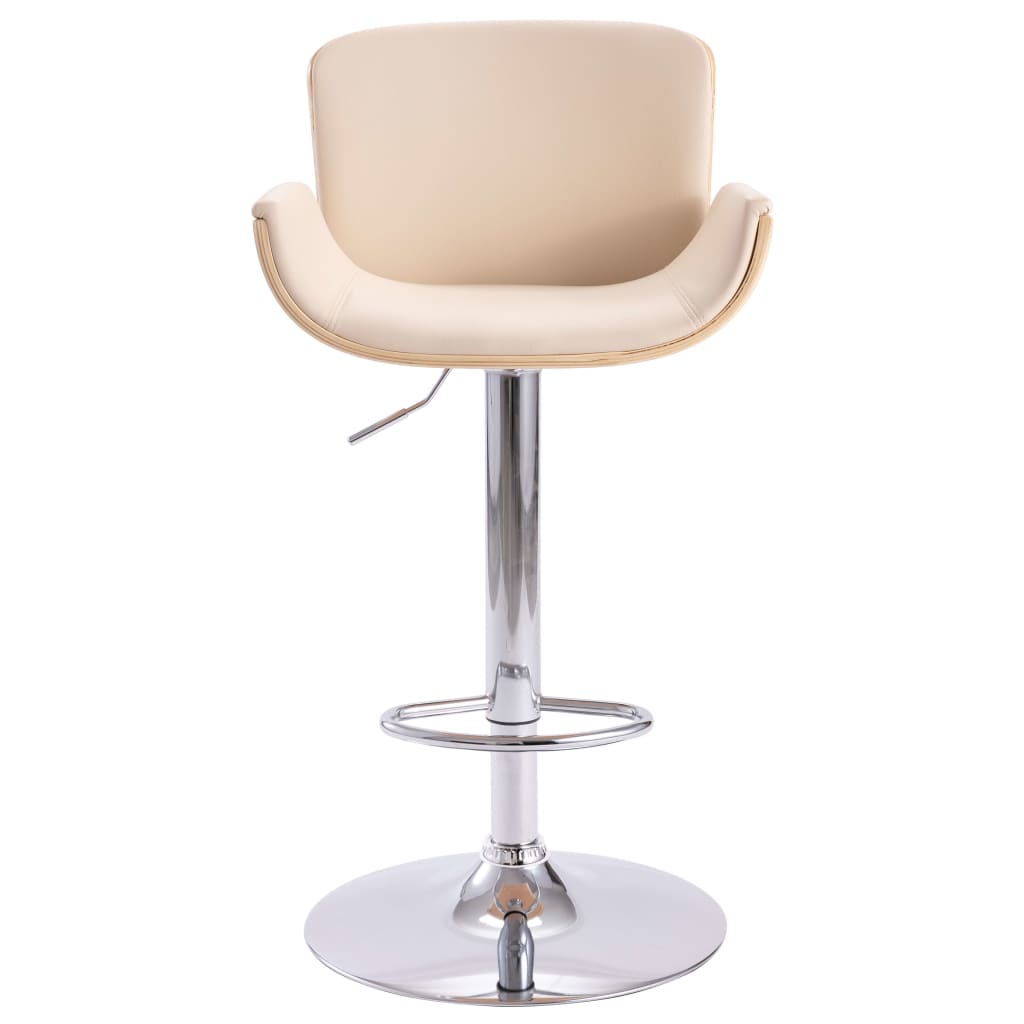 Tabouret de bar en cuir artificiel couleur crème