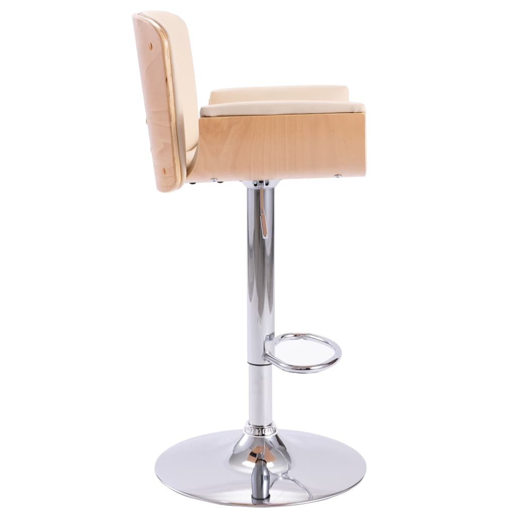 Tabouret de bar en cuir artificiel couleur crème