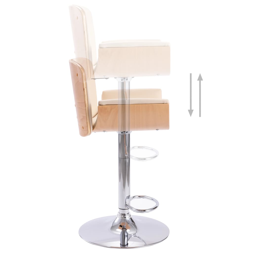 Tabouret de bar en cuir artificiel couleur crème