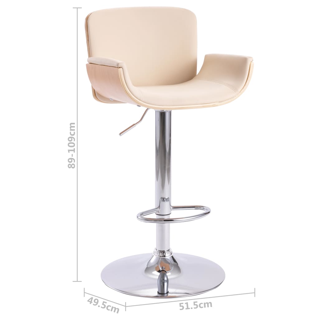 Tabouret de bar en cuir artificiel couleur crème