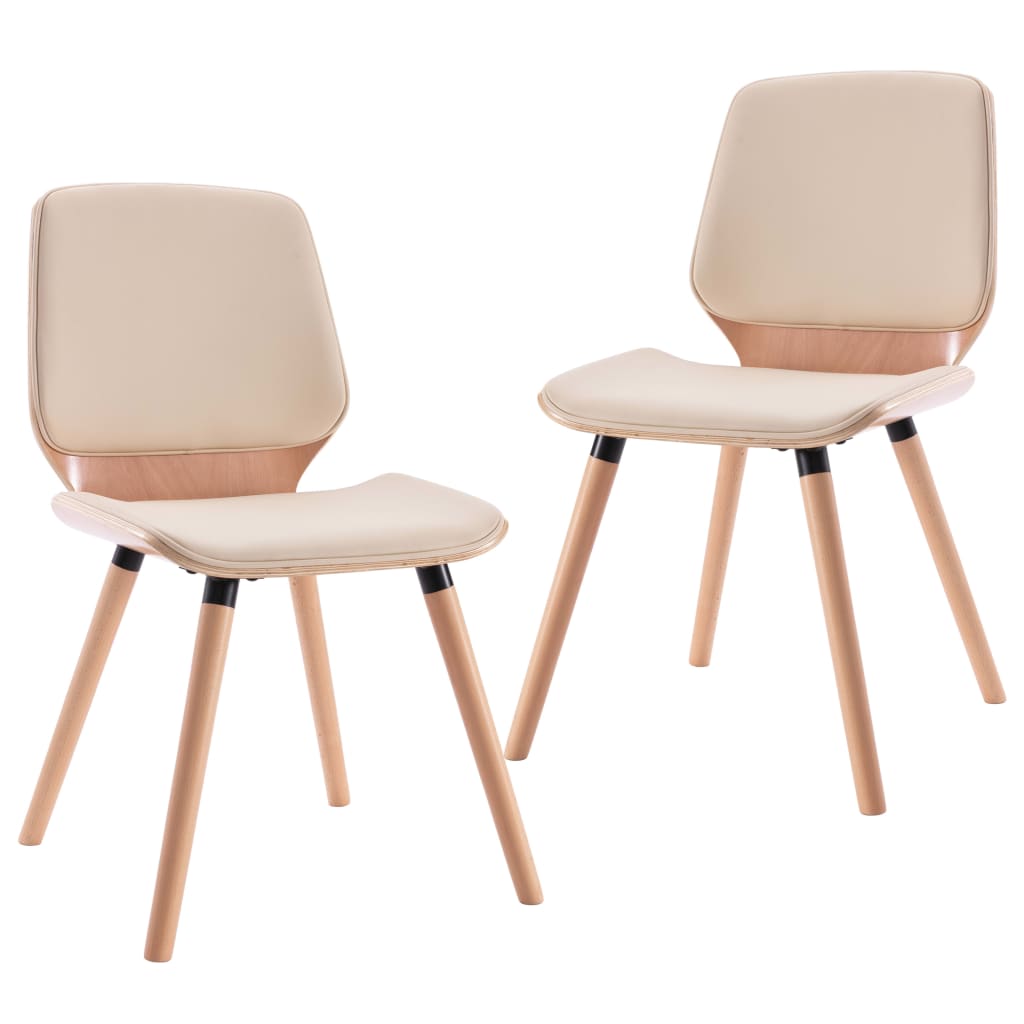 Chaises de salle à manger 2 pcs cuir artificiel crème