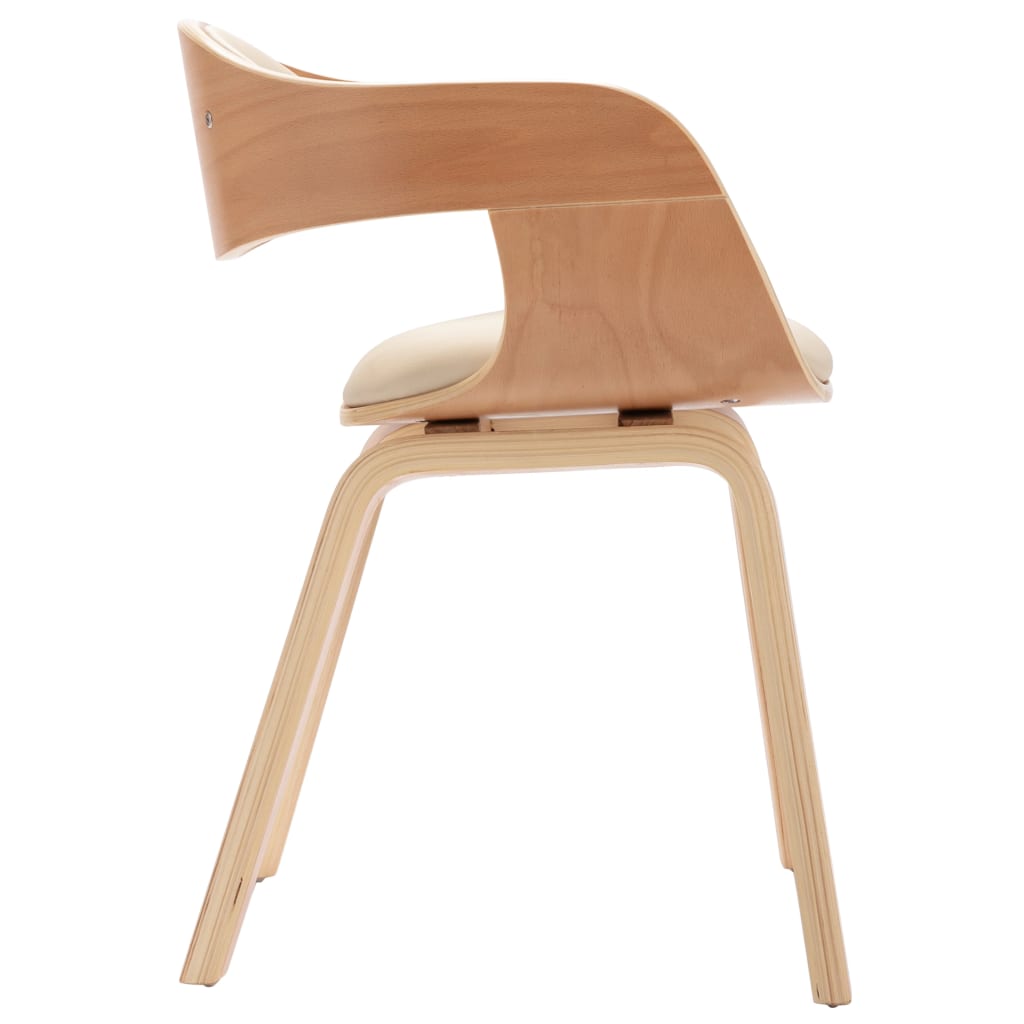 Eetkamerstoelen 2 st gebogen hout kunstleer