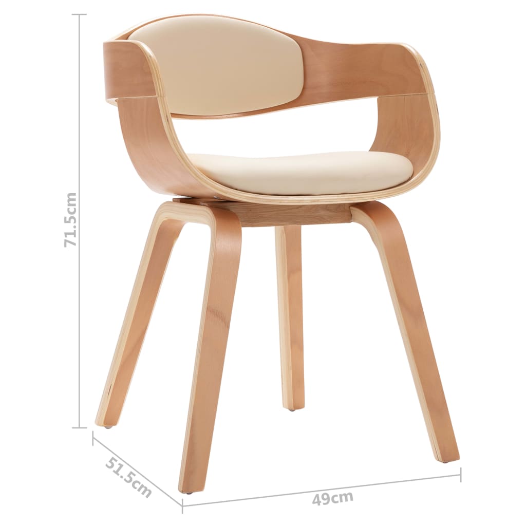 Eetkamerstoelen 2 st gebogen hout kunstleer