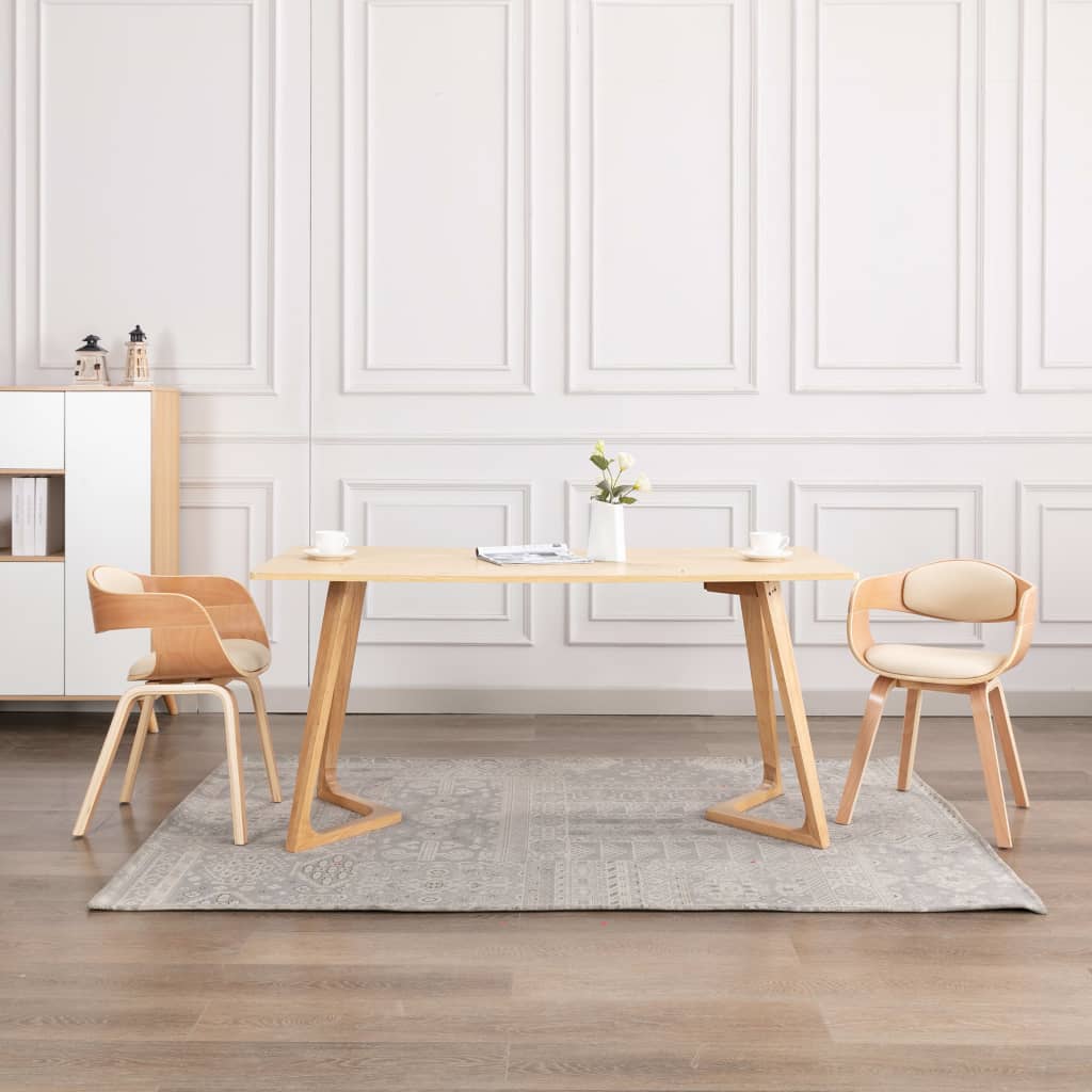 Chaises de salle à manger 4 pcs en bois courbé et cuir artificiel