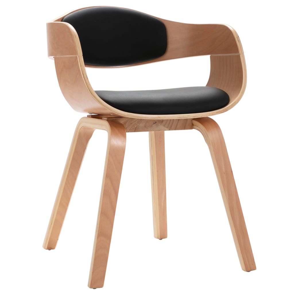 Eetkamerstoelen 2 st gebogen hout kunstleer