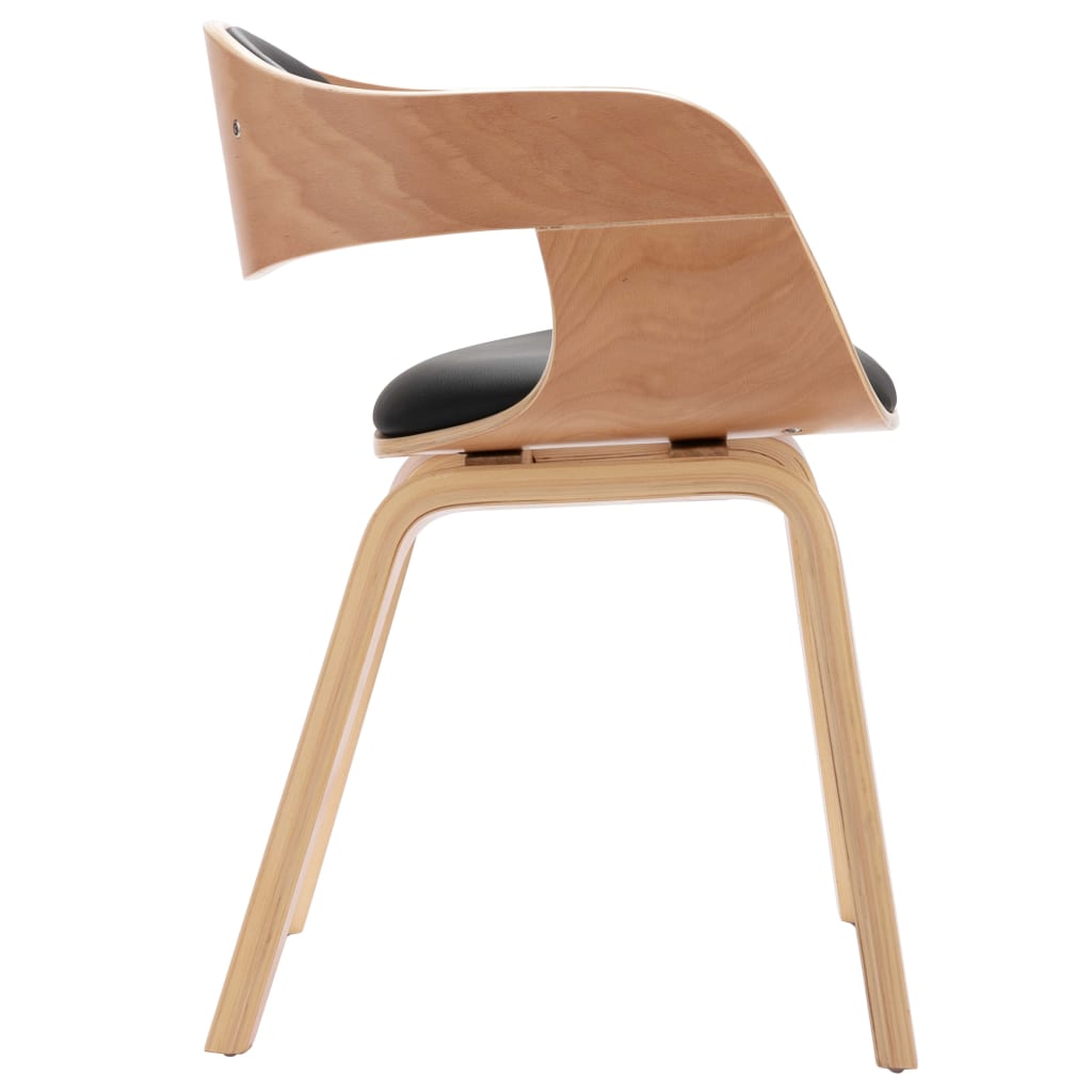 Eetkamerstoelen 6 st gebogen hout stof