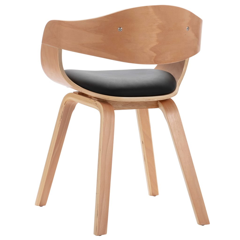 Eetkamerstoelen 2 st gebogen hout stof