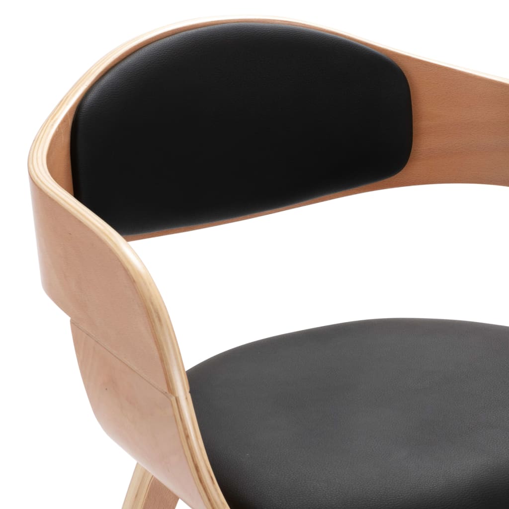 Eetkamerstoelen 6 st gebogen hout kunstleer