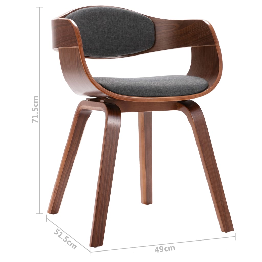 Eetkamerstoelen 2 st gebogen hout stof