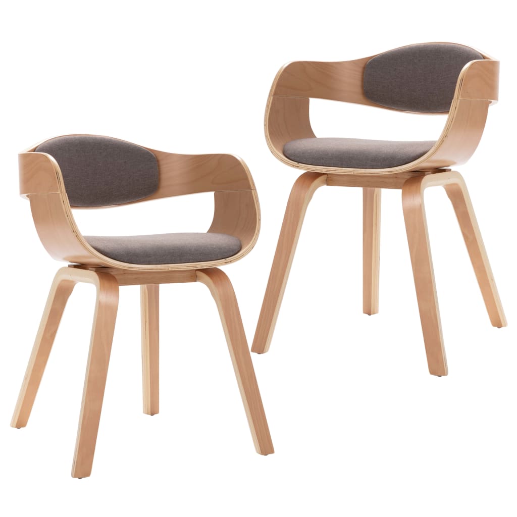 Eetkamerstoelen 2 st gebogen hout kunstleer