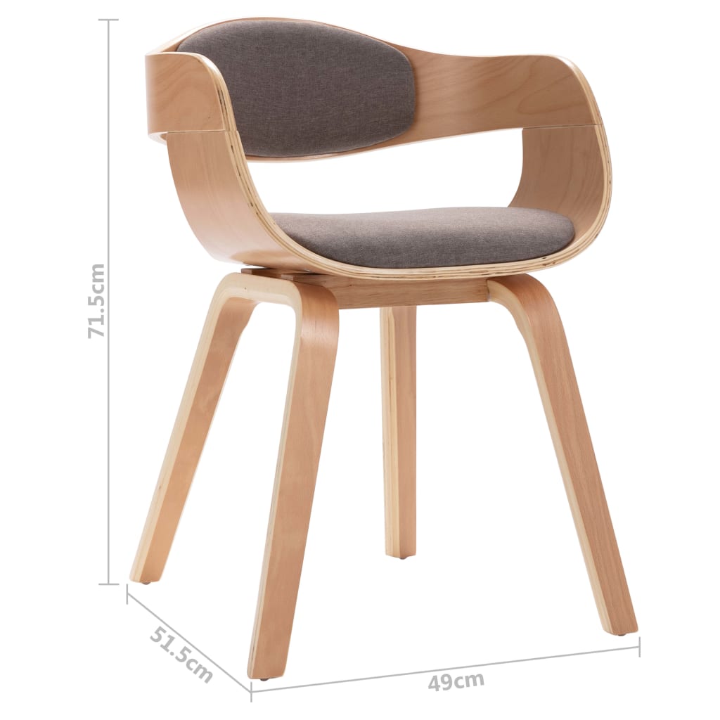 Eetkamerstoelen 2 st gebogen hout stof