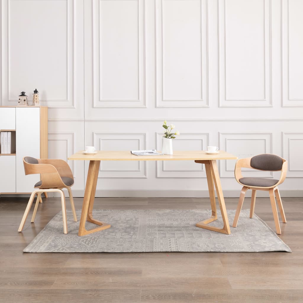 Chaises de salle à manger 4 pcs en bois courbé et cuir artificiel