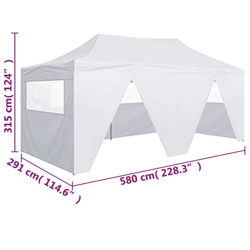 Partytent met 4 zijwanden inklapbaar 3x6 m staal