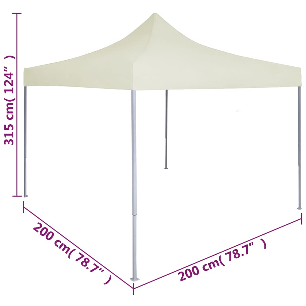 Partytent professioneel inklapbaar 2x2 m staal