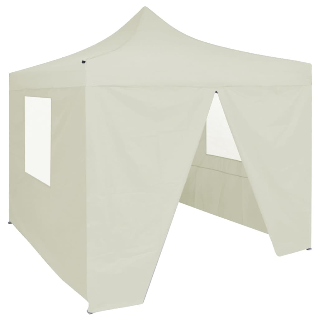 Partytent met 4 zijwanden inklapbaar 2x2 m staal