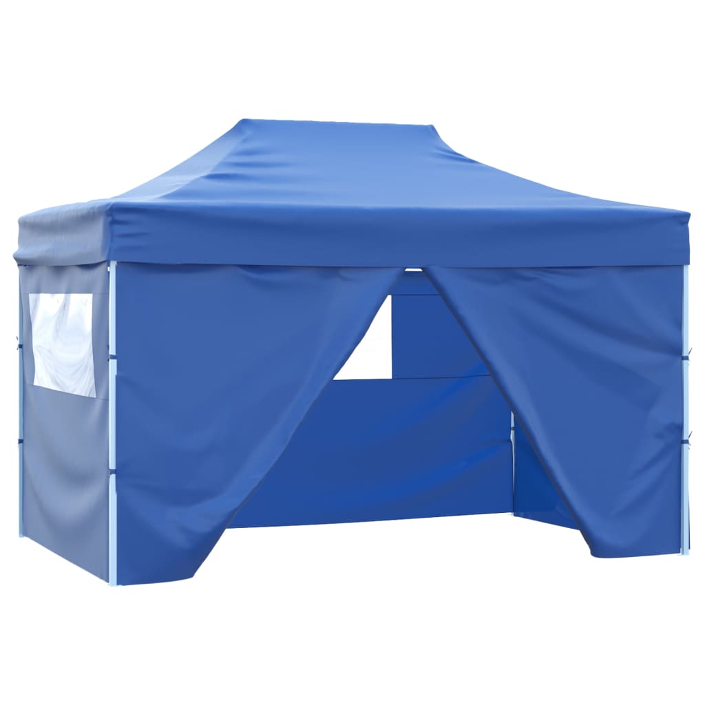 Partytent met 4 zijwanden inklapbaar 3x4 m staal wit