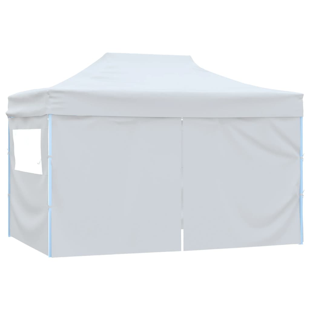 Partytent met 4 zijwanden inklapbaar 3x4 m staal wit