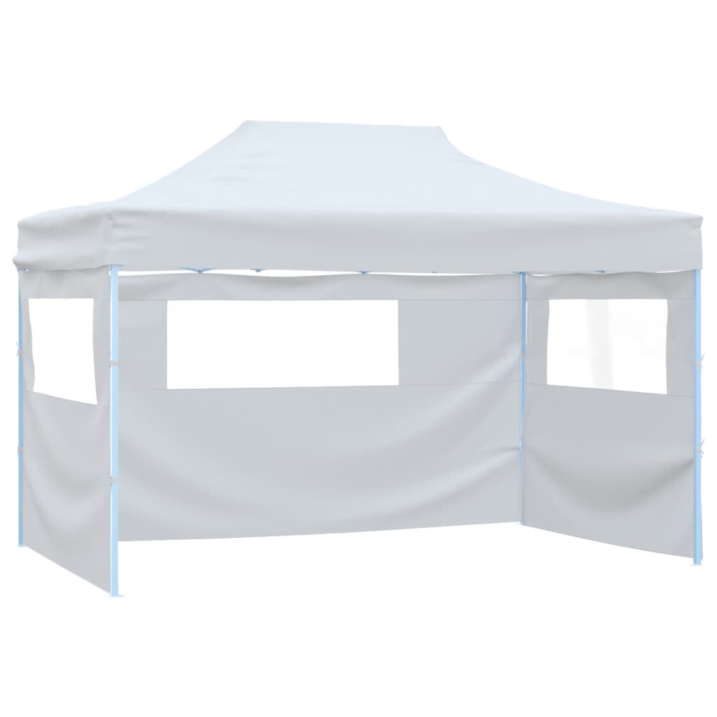 Partytent met 4 zijwanden inklapbaar 3x4 m staal wit