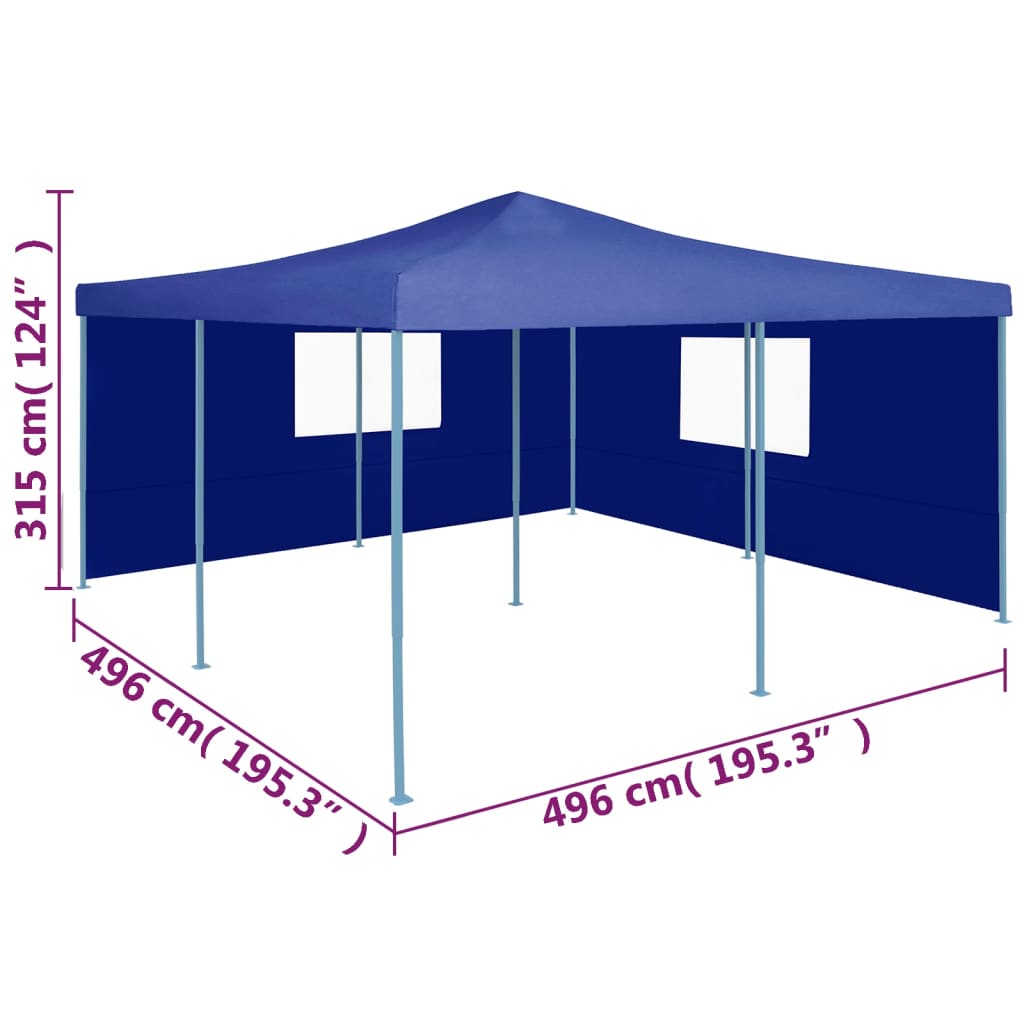 Prieel inklapbaar met 2 zijwanden 5x5 m