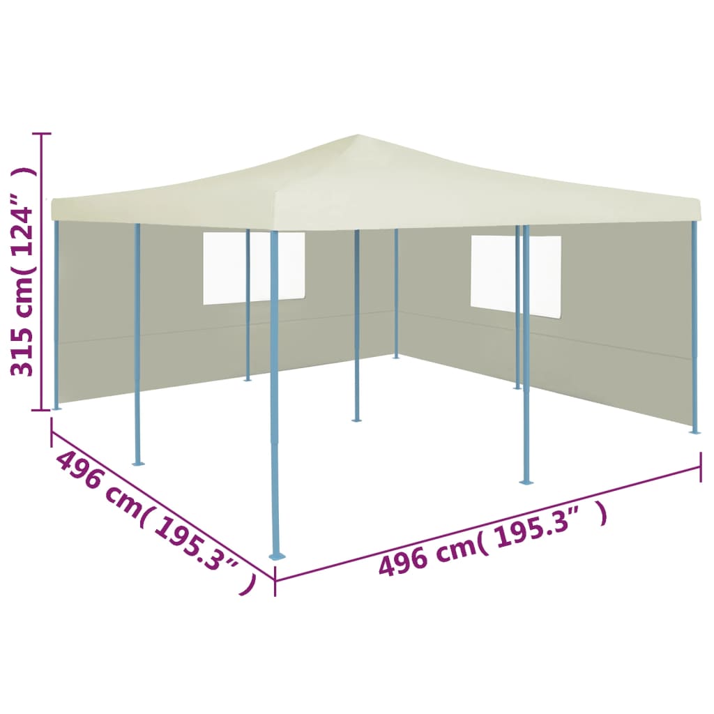 Prieel inklapbaar met 2 zijwanden 5x5 m