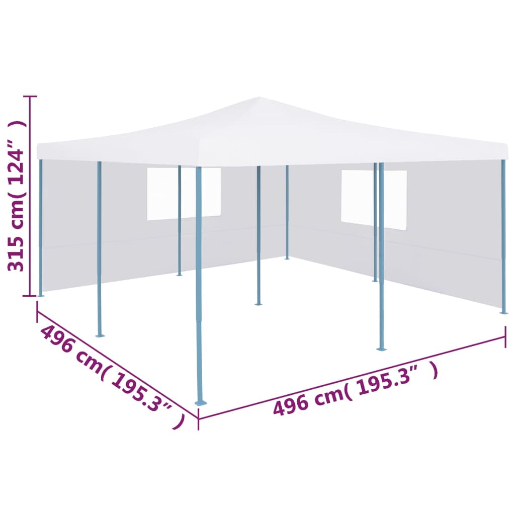 Prieel inklapbaar met 2 zijwanden 5x5 m