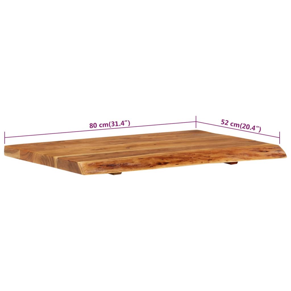 Wastafelblad 58x52x2,5 cm massief acaciahout