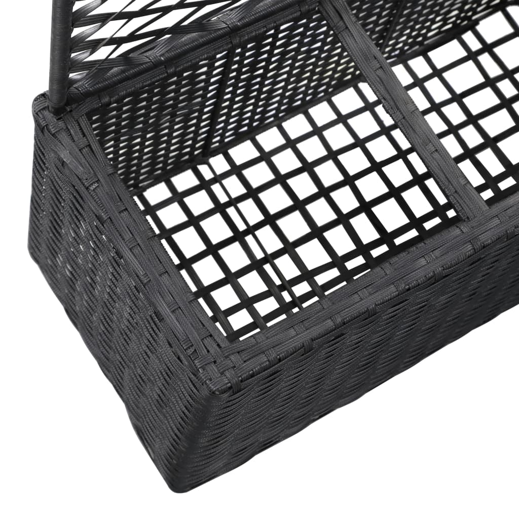 Latwerkplantenbak verhoogd met 1 pot 30x30x107 cm rattan