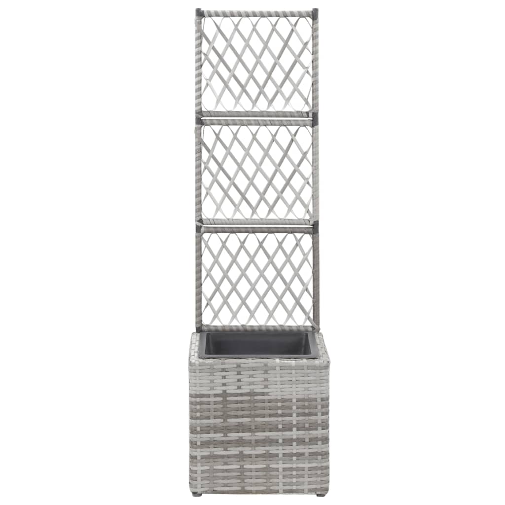 Latwerkplantenbak verhoogd met 1 pot 30x30x107 cm rattan