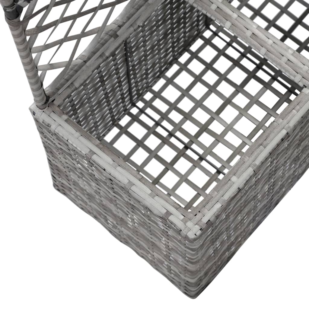 Latwerkplantenbak verhoogd met 1 pot 30x30x107 cm rattan