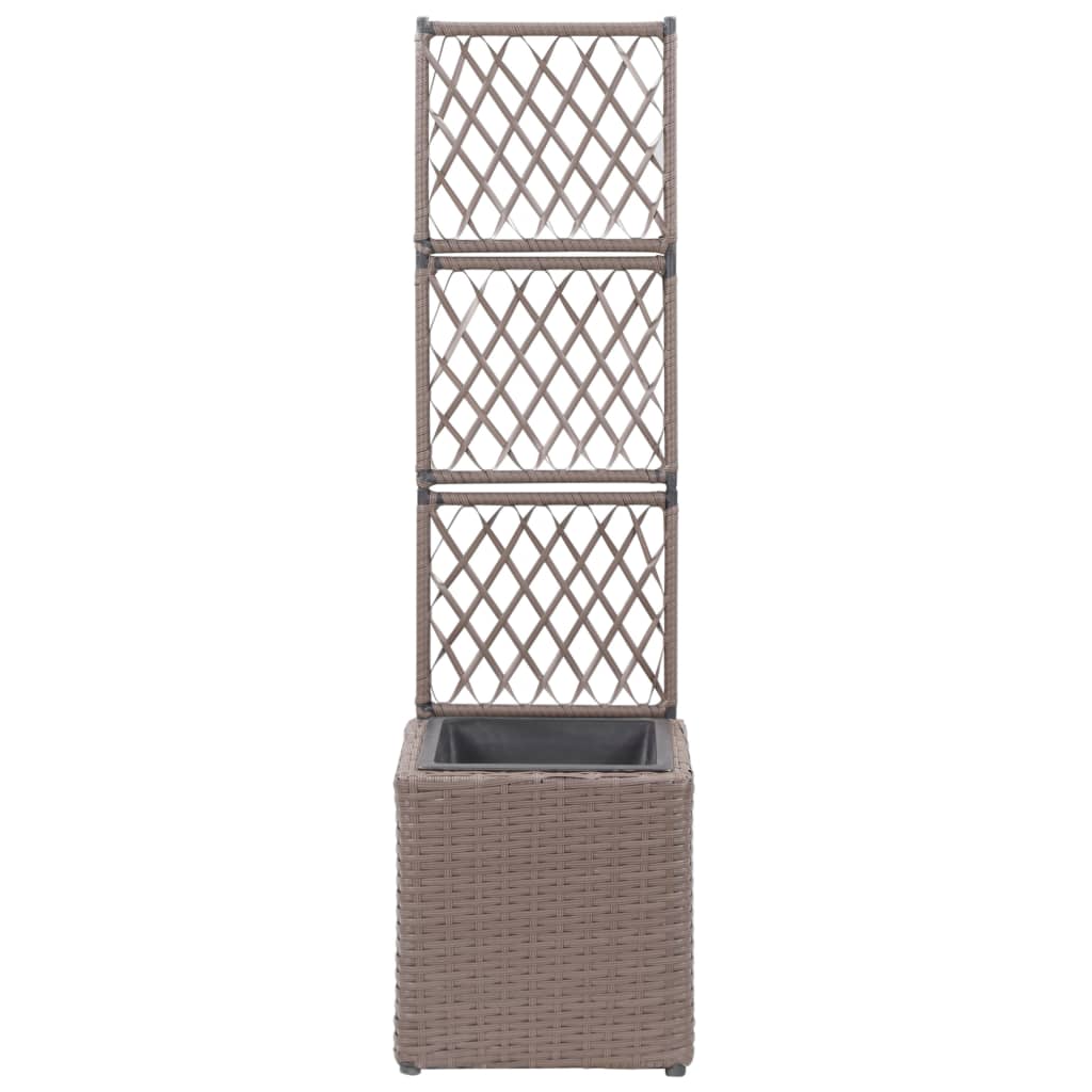 Latwerkplantenbak verhoogd met 1 pot 30x30x107 cm rattan