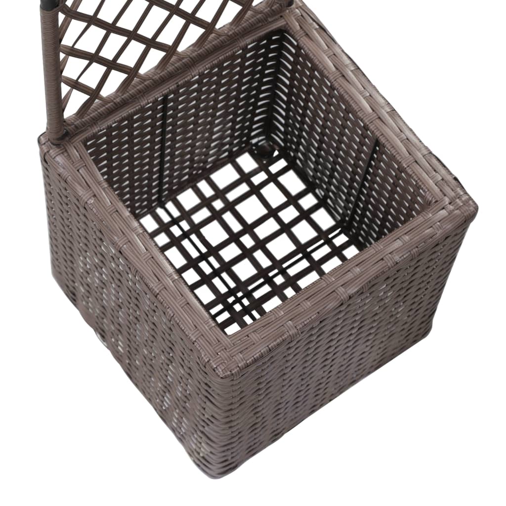 Latwerkplantenbak verhoogd met 1 pot 30x30x107 cm rattan