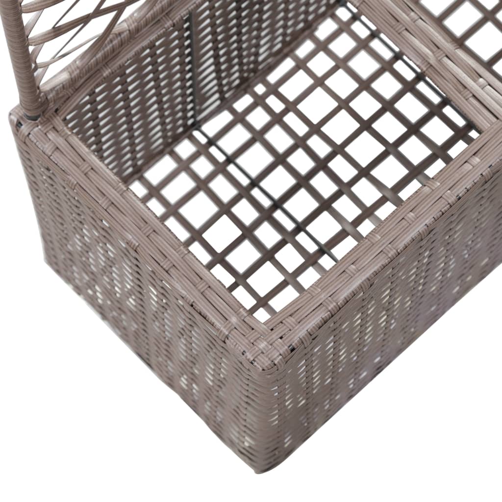 Latwerkplantenbak verhoogd met 1 pot 30x30x107 cm rattan