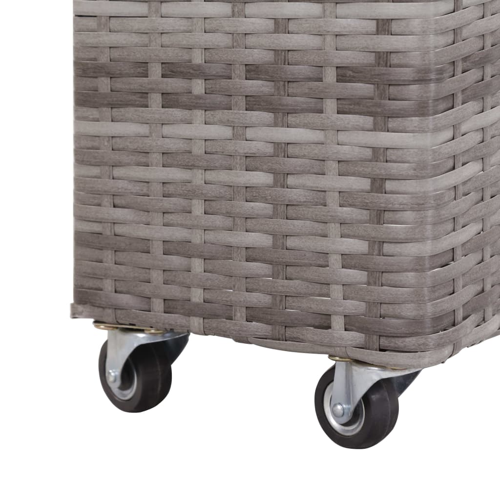 Plantenbak verhoogd met 4 potten 80x22x79 cm poly rattan bruin