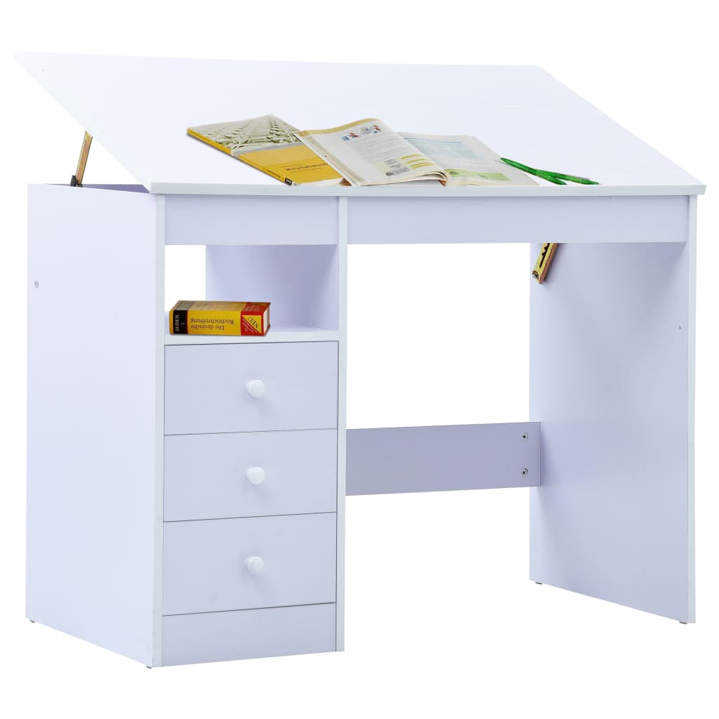 Table à dessin/bureau pour enfants inclinable blanc