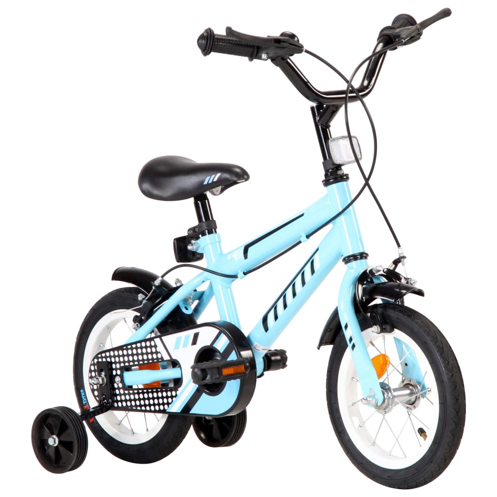 Kinderfiets 16 inch zwart en blauw