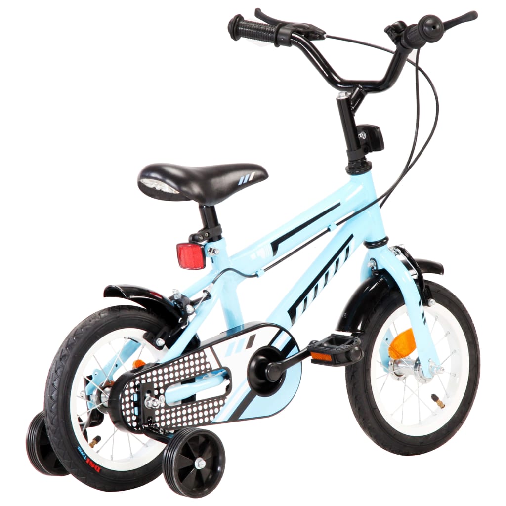 Kinderfiets 16 inch zwart en blauw