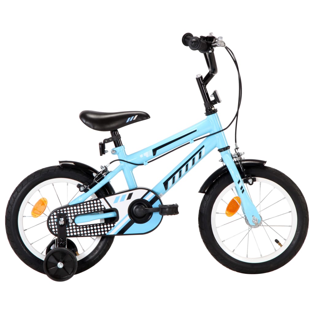 Kinderfiets 16 inch zwart en blauw