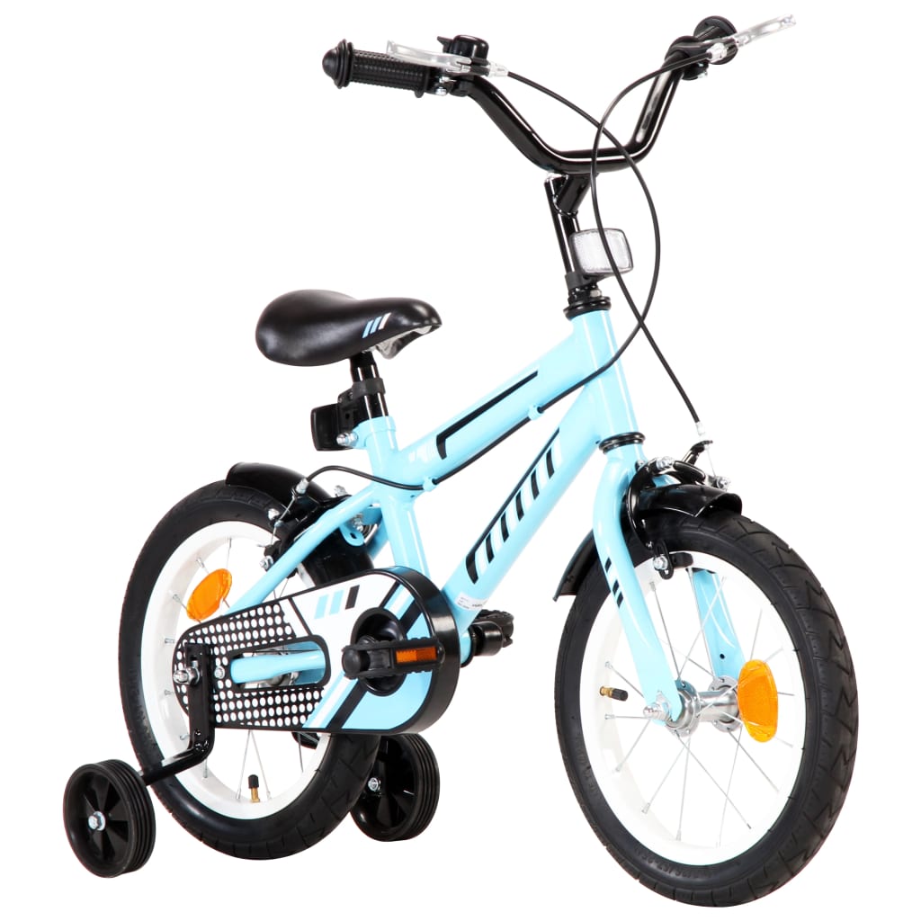 Kinderfiets 16 inch zwart en blauw