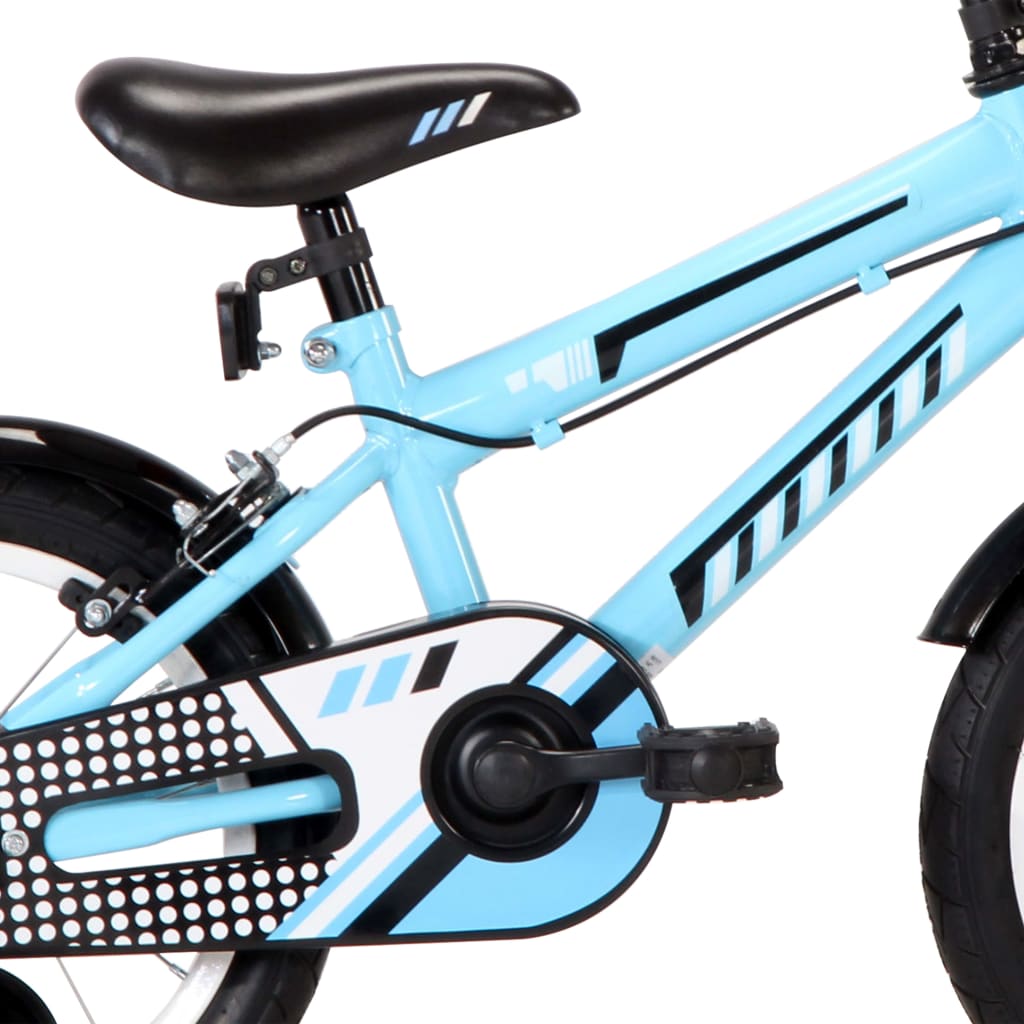 Kinderfiets 16 inch zwart en blauw