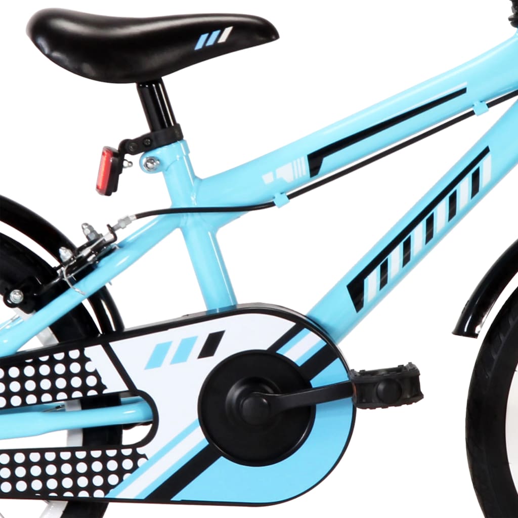 Kinderfiets 16 inch zwart en blauw