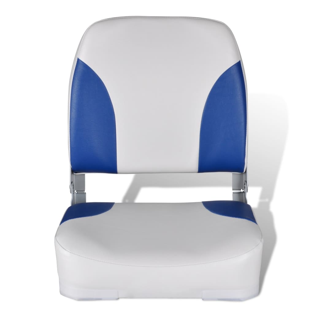 Chaises bateau 2 pcs dossier rabattable 41x36x48 cm bleu blanc