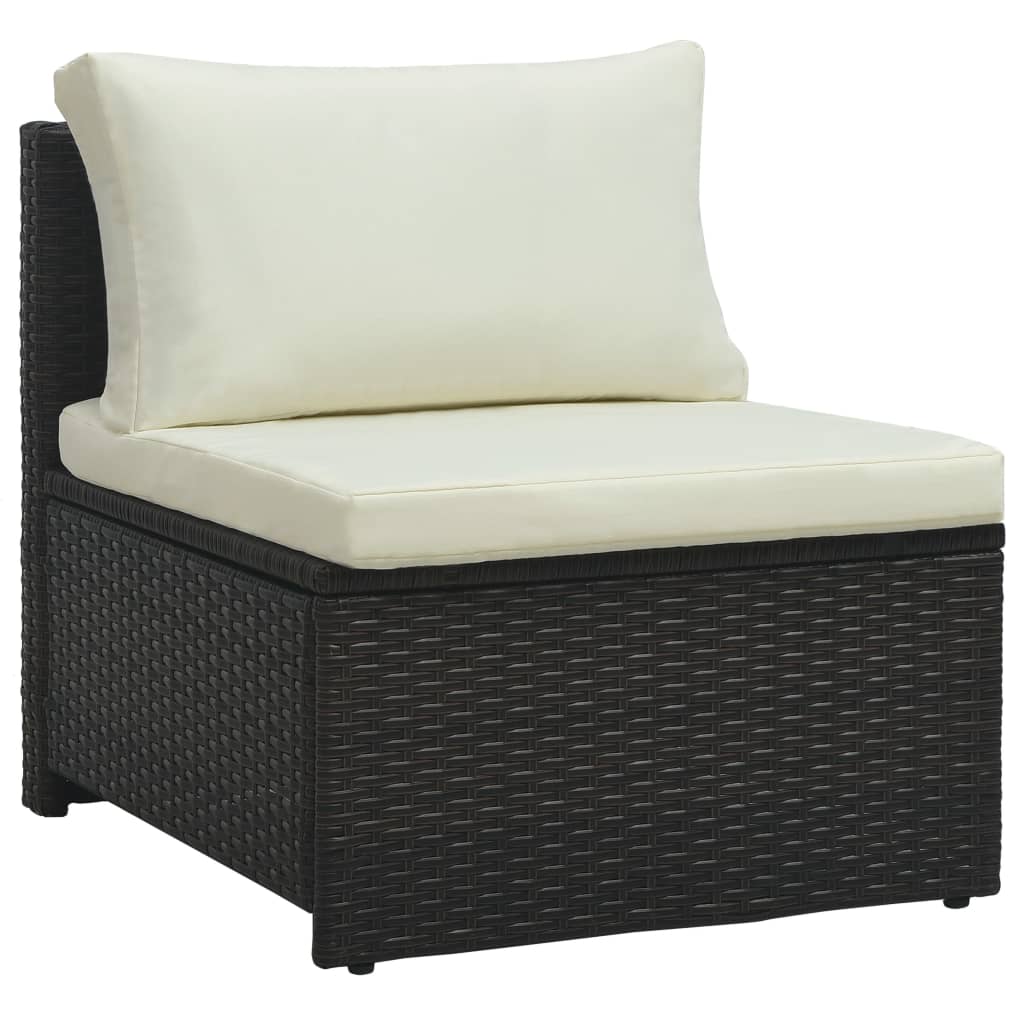 6-delige Loungeset met kussens poly rattan