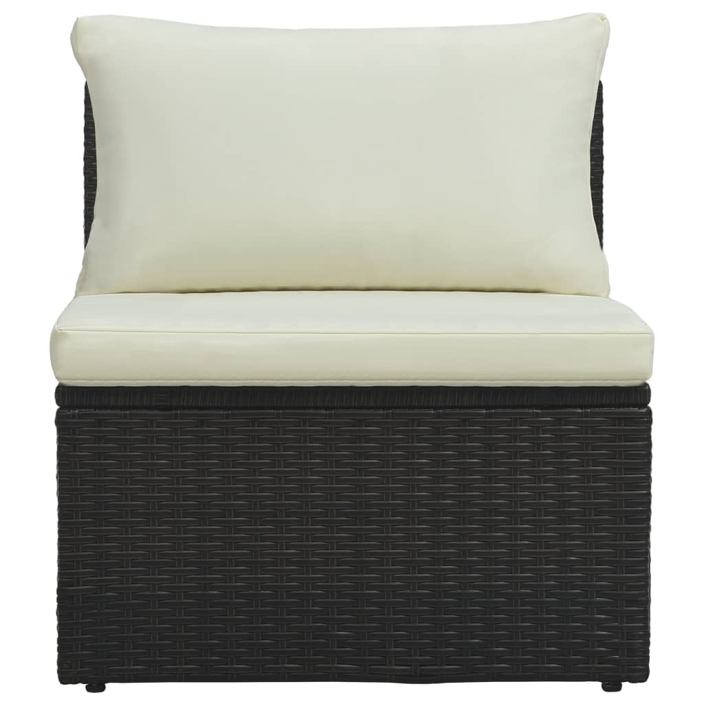 6-delige Loungeset met kussens poly rattan