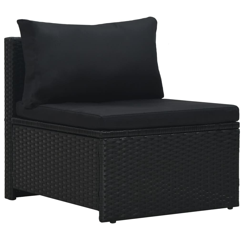 6-delige Loungeset met kussens poly rattan