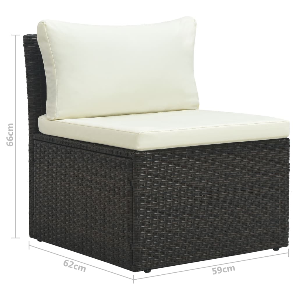 4-delige Loungeset met kussens poly rattan